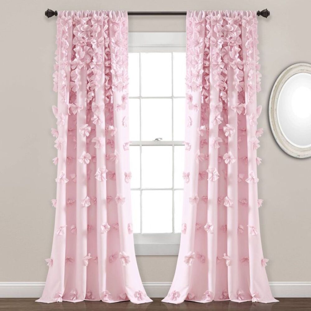 Lush Decor - 84"x54" Riley Window Curtain Panels Lilac Purple - Purple